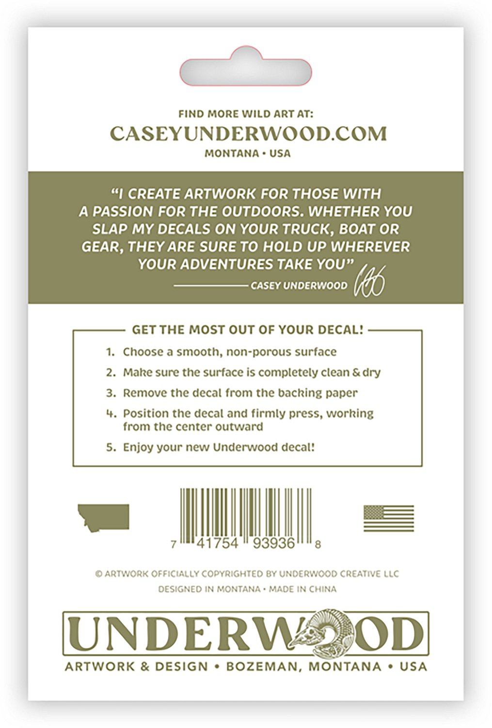 Casey Underwood Pumpkinseed Decal - view number 2