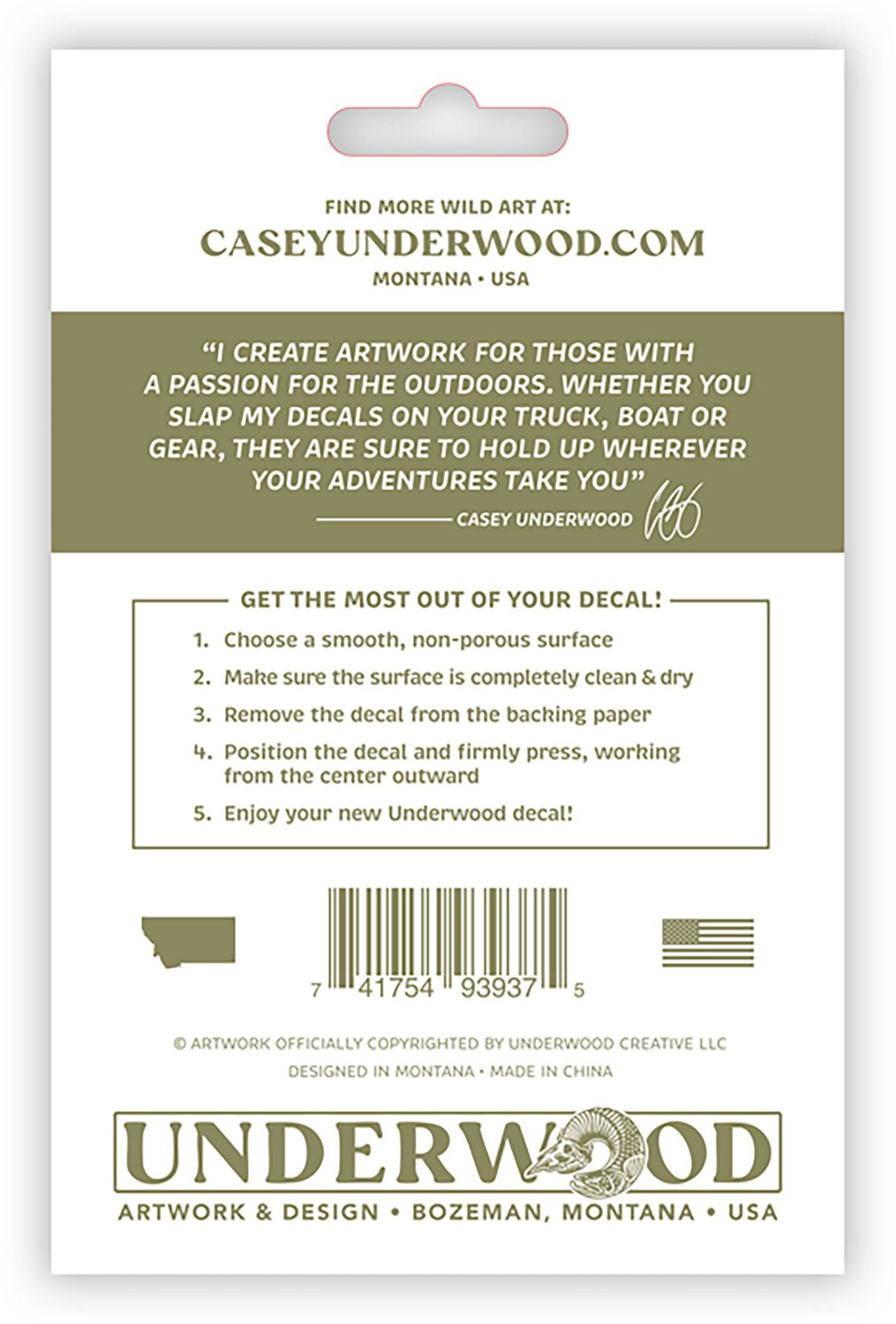 Casey Underwood Black Crappie Decal - view number 2