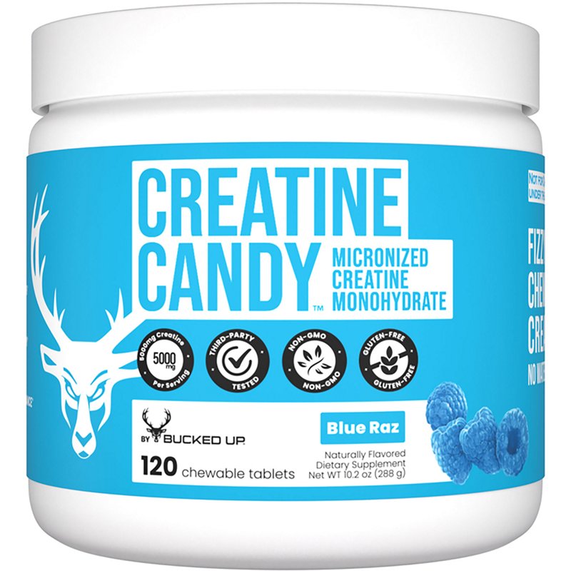 Bucked Up Blue Raz Creatine Candy Chewables 120-Pack