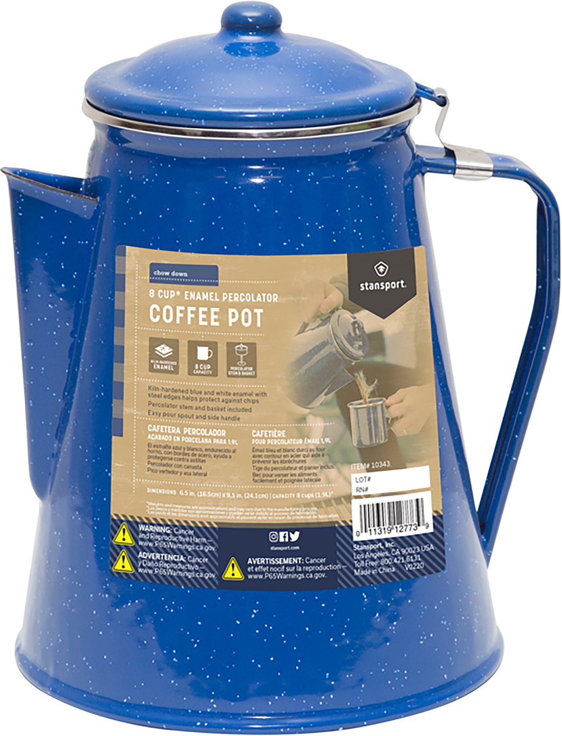 Stansport Enamel 8-Cup Coffee Pot Percolator - view number 8