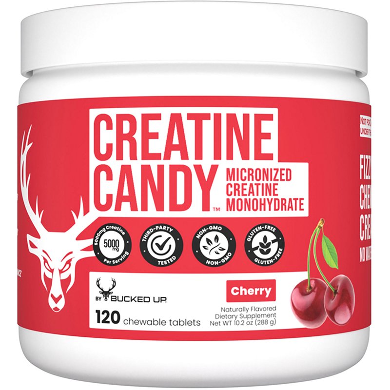 Bucked Up Blue Raz Creatine Candy Chewables 120-Pack