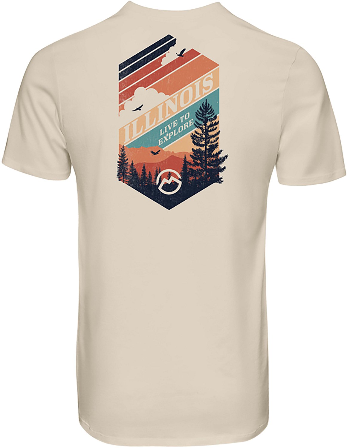Magellan Outdoors Men's Illinois Badge Zonal State Graphic T-shirt - view number 3