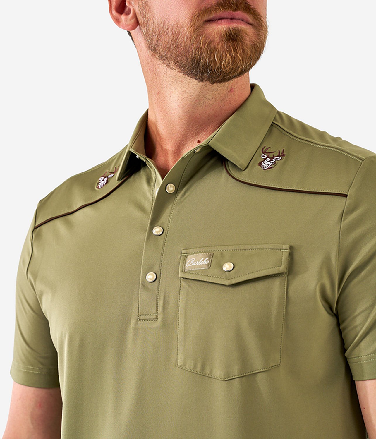 Burlebo Men's Peal Snap Performance Short Sleeve Polo Shirt - view number 3