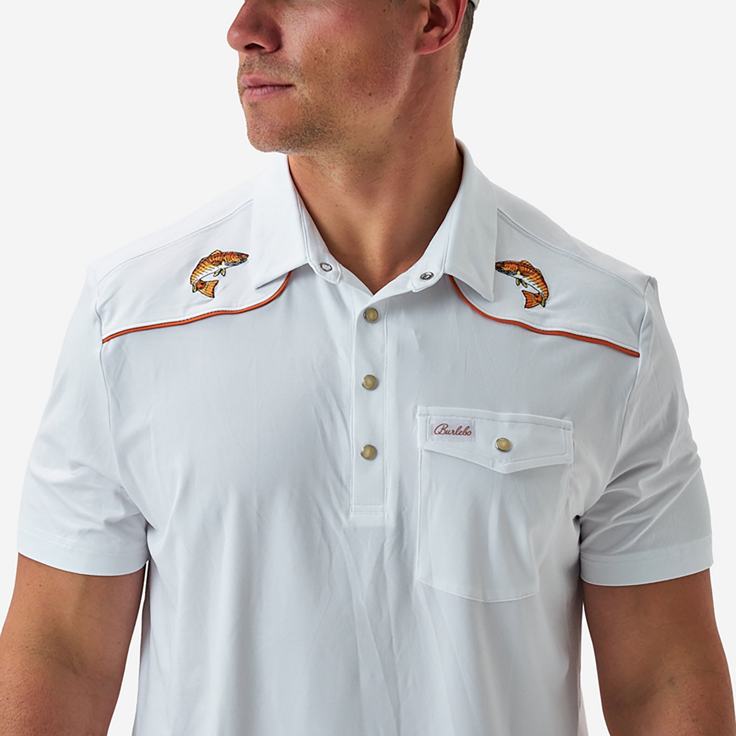 Burlebo Men's Peal Snap Performance Short Sleeve Polo Shirt - view number 4