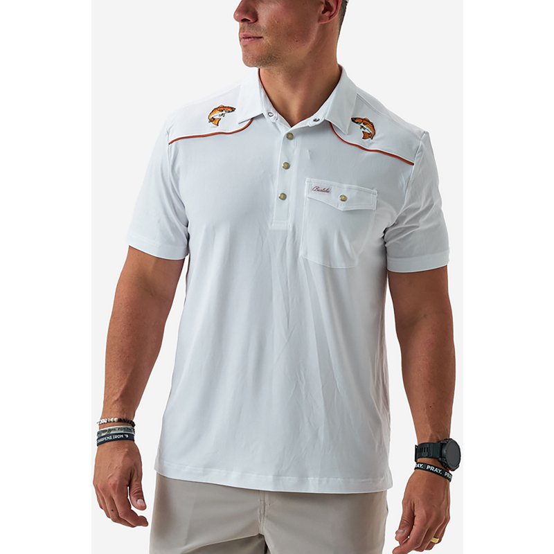Burlebo Men's Peal Snap Performance Short Sleeve Polo Shirt