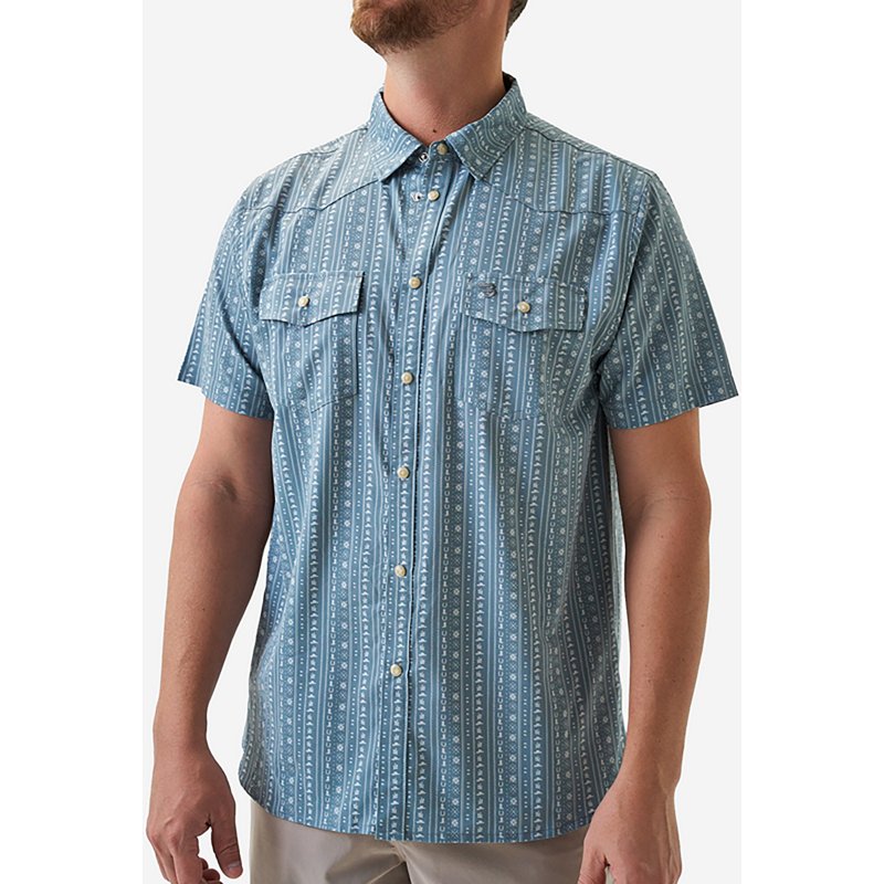 BURLEBO Performance Western Short-Sleeve Button-Down Shirt - BURLEBO Ranch/Sage