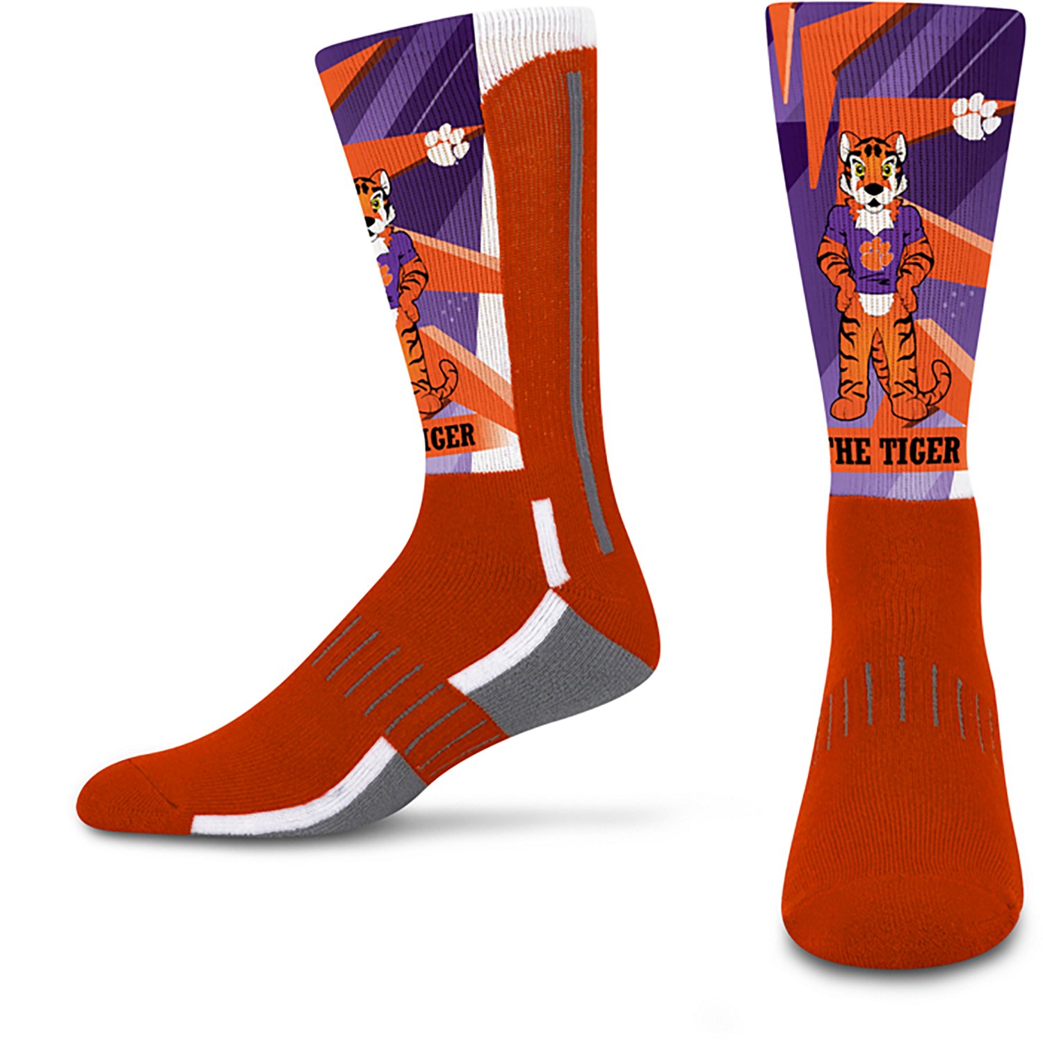 For Bare Feet Adults' Clemson University Mascot Retro Vibes Socks
