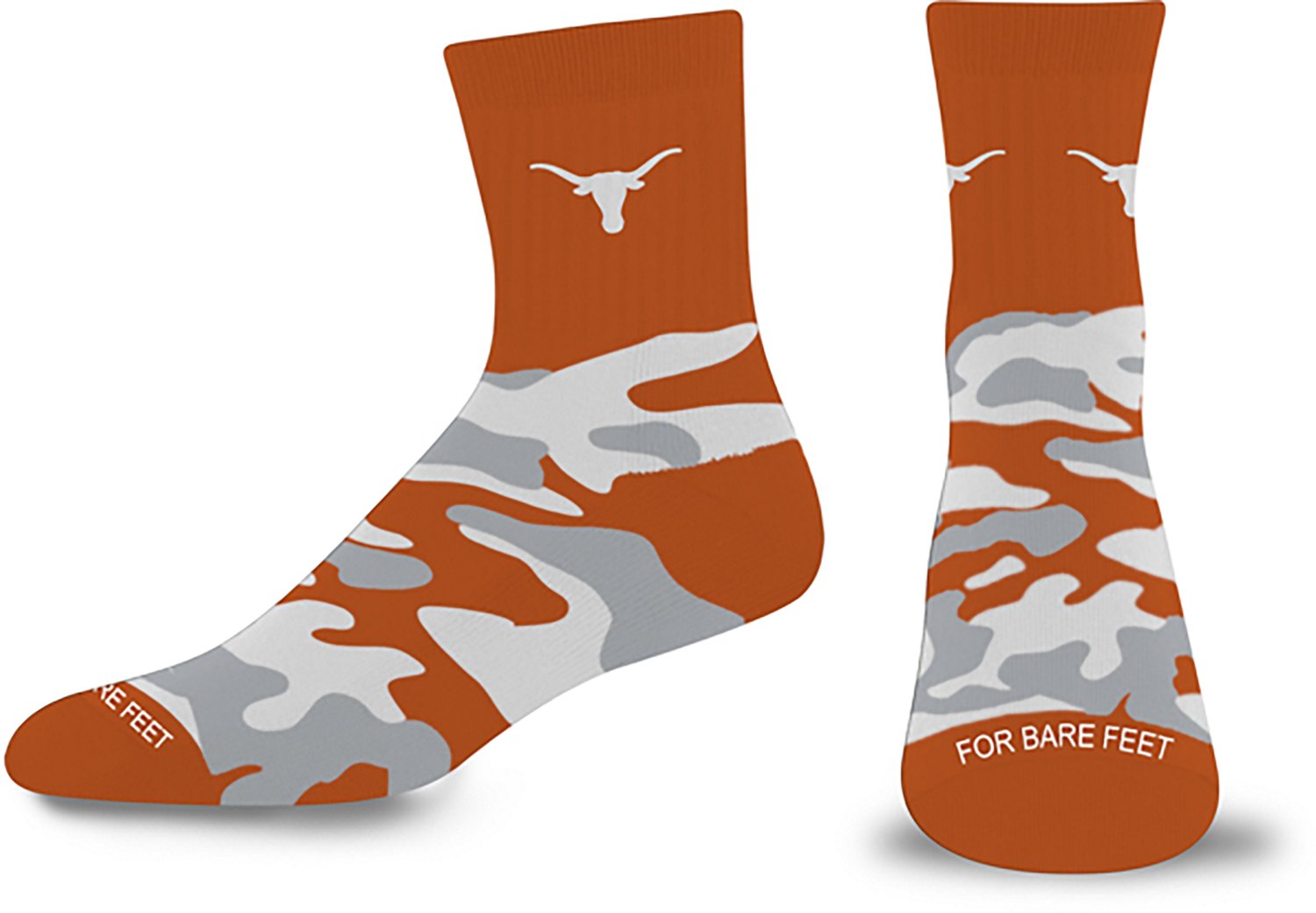 For Bare Feet Adults' University of Texas Camo Cover Socks