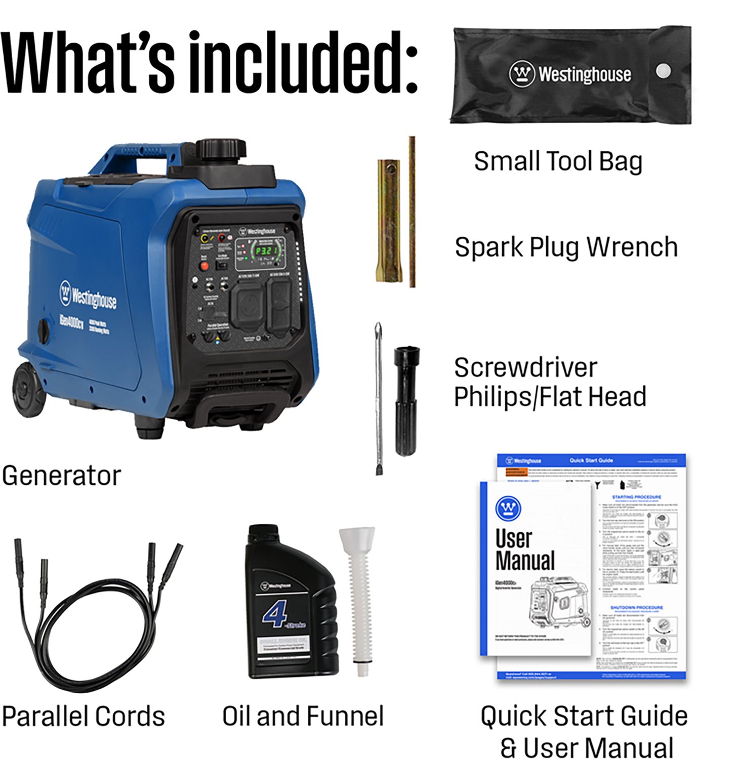 Westinghouse 4000W Recoil Star Gas Powered Portable Inverter Generator - view number 3