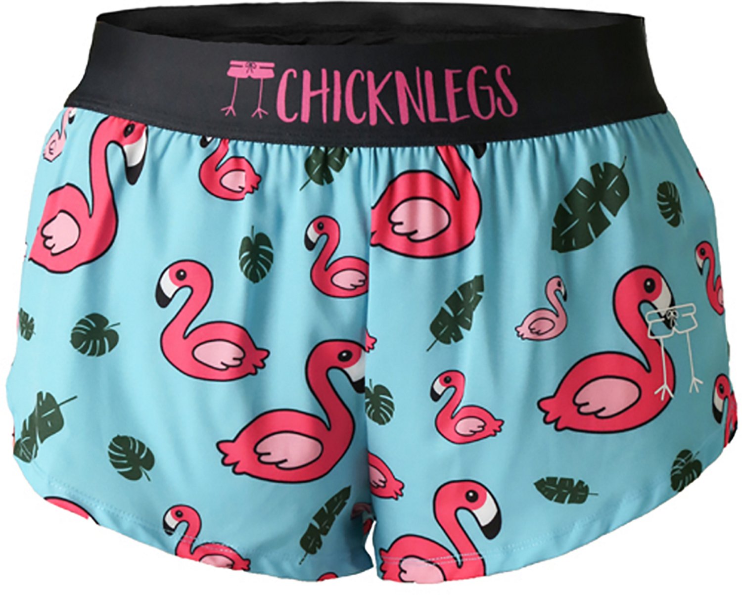 ChicknLegs Women's Blue Flamingo Split Shorts 1.5 in - view number 5