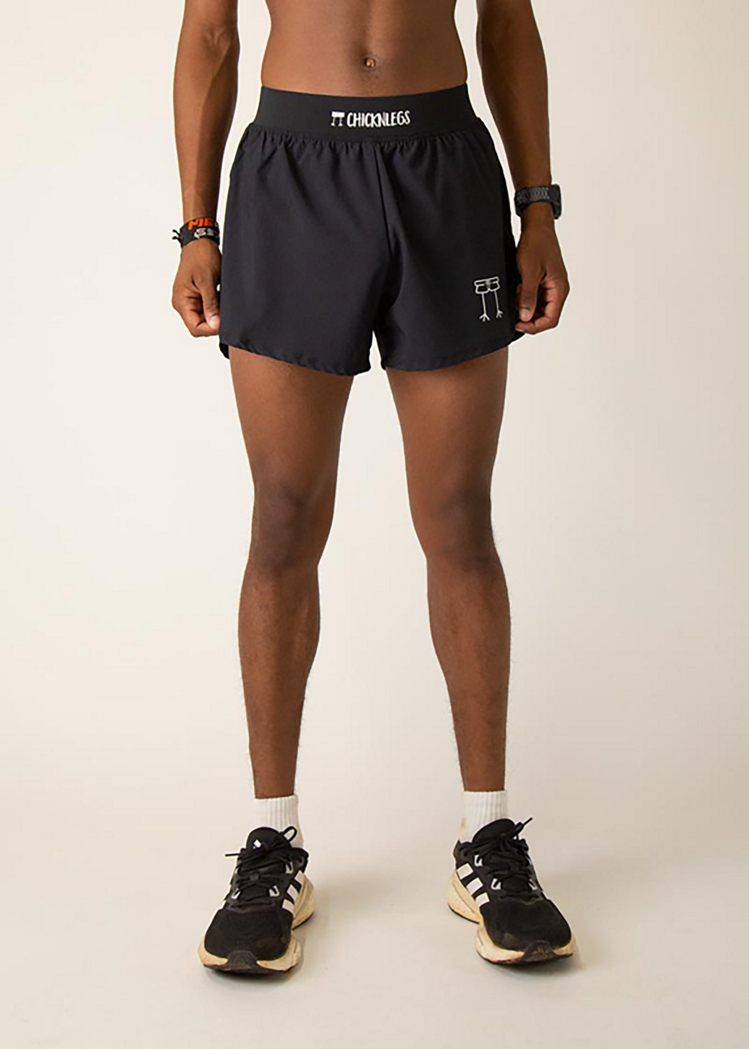 ChicknLegs Men's Black Half Split Shorts 4 in