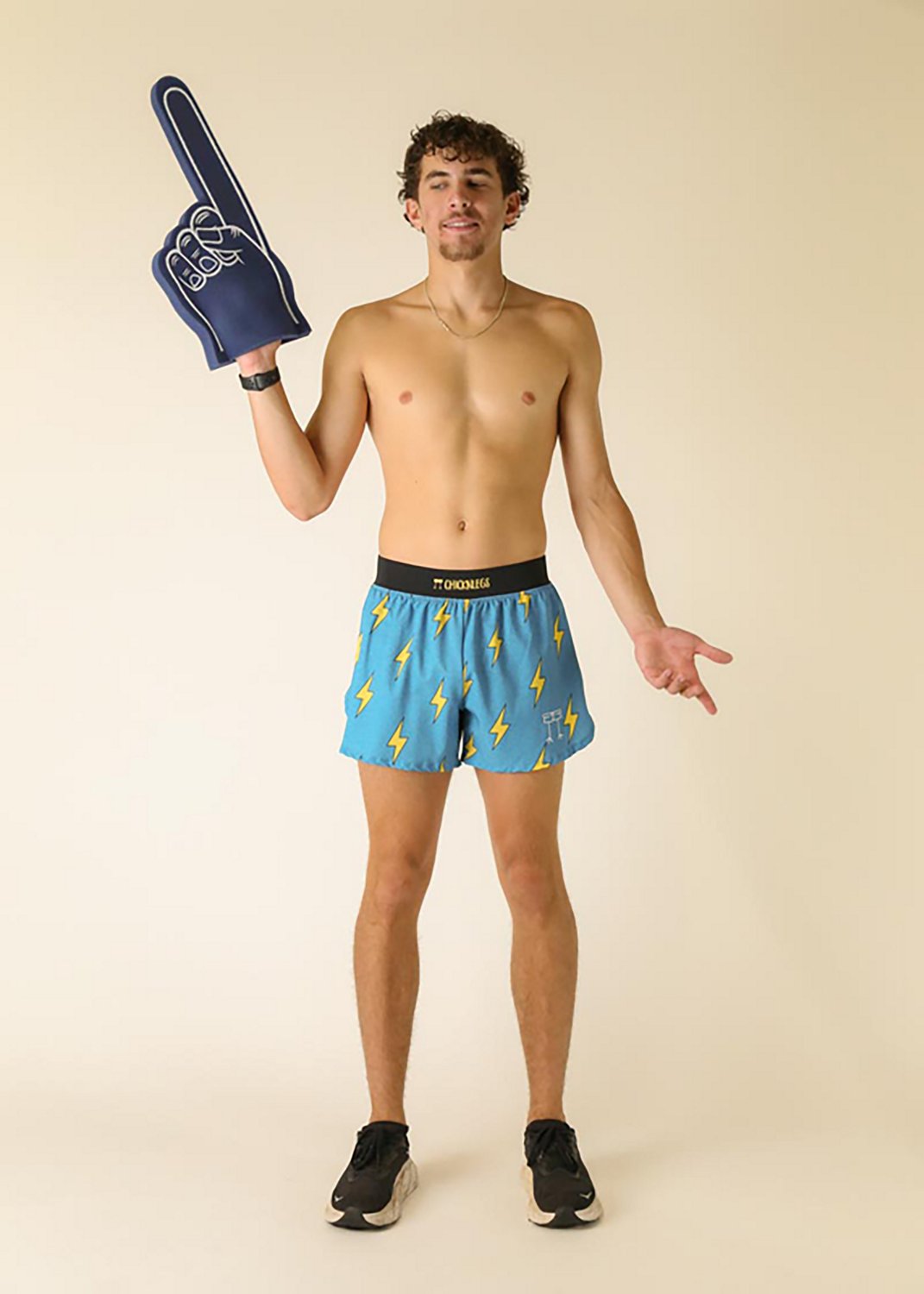 ChicknLegs Men's Blue Bolts Half Split Shorts 4 in - view number 5