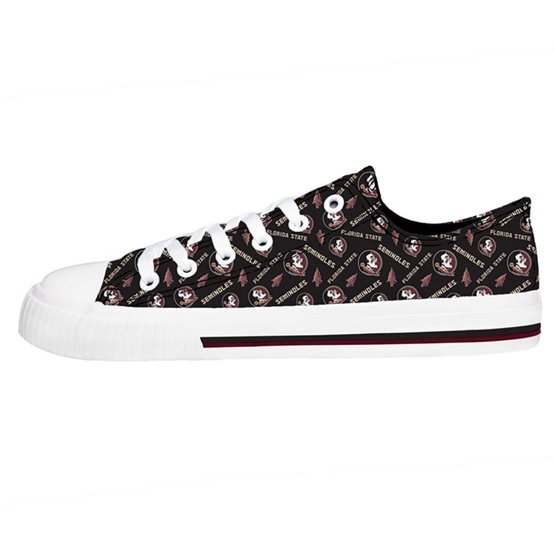 Foco Women's Florida State Seminoles Low Top Repeat Print Canvas Shoes-image