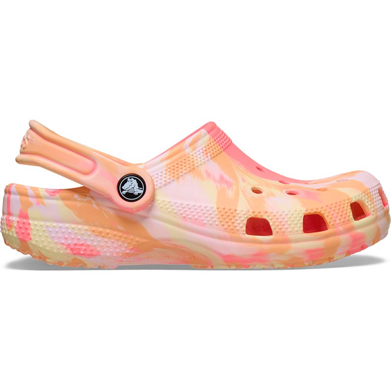 Crocs Kids' Classic Marbled Clogs, Size 6, Guava/Multi
