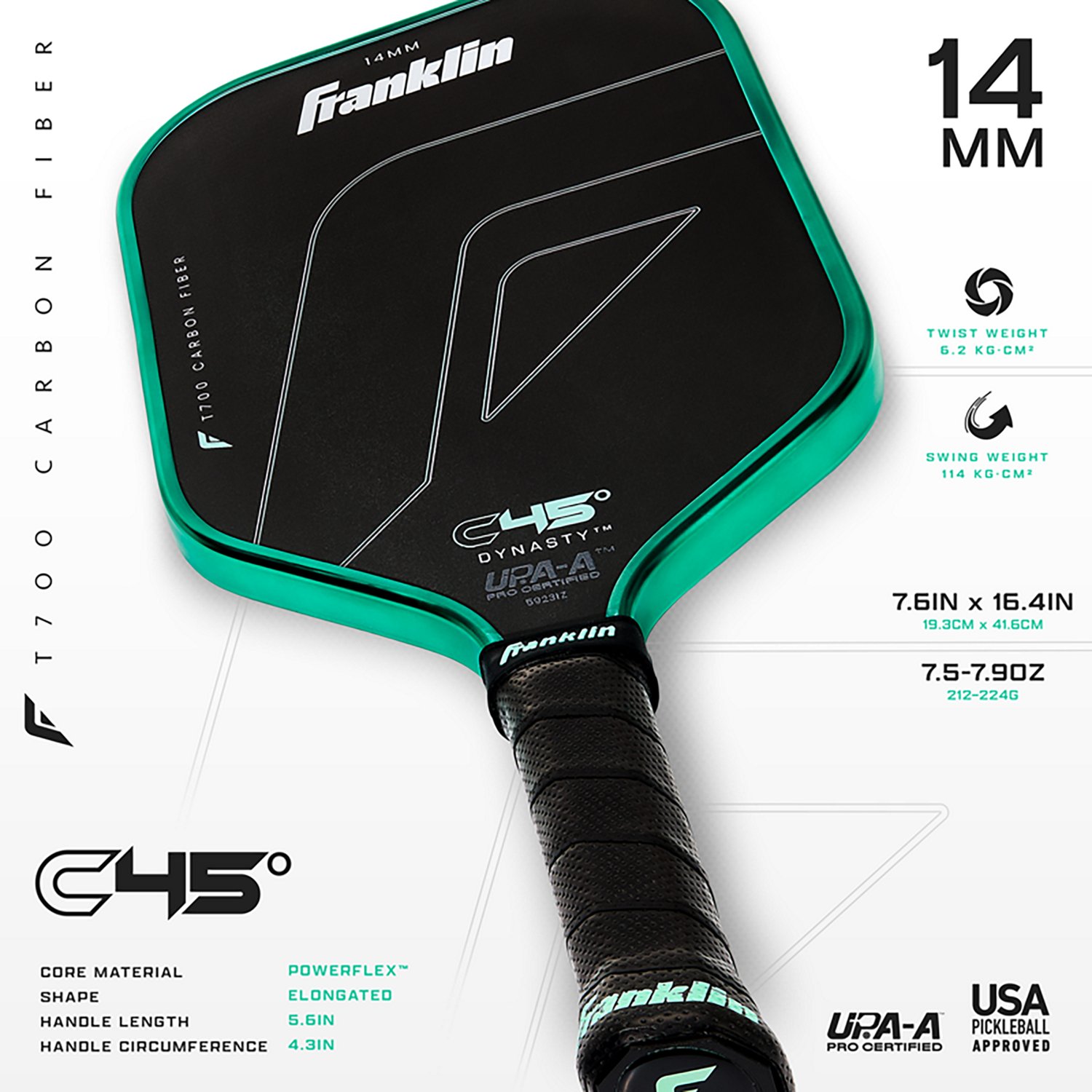 Franklin Sports C45 Pro Pickleball Dynasty 14MM Paddle - view number 3