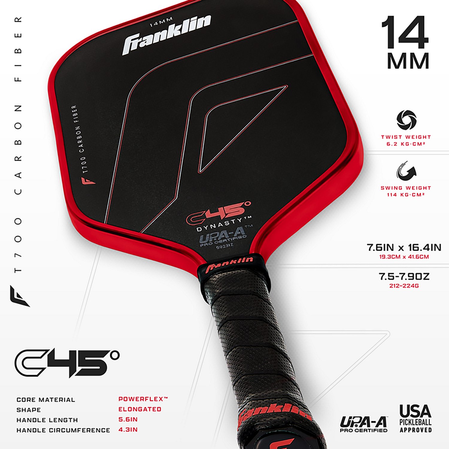 Franklin Sports C45 Pro Pickleball Dynasty 14MM Paddle - view number 3