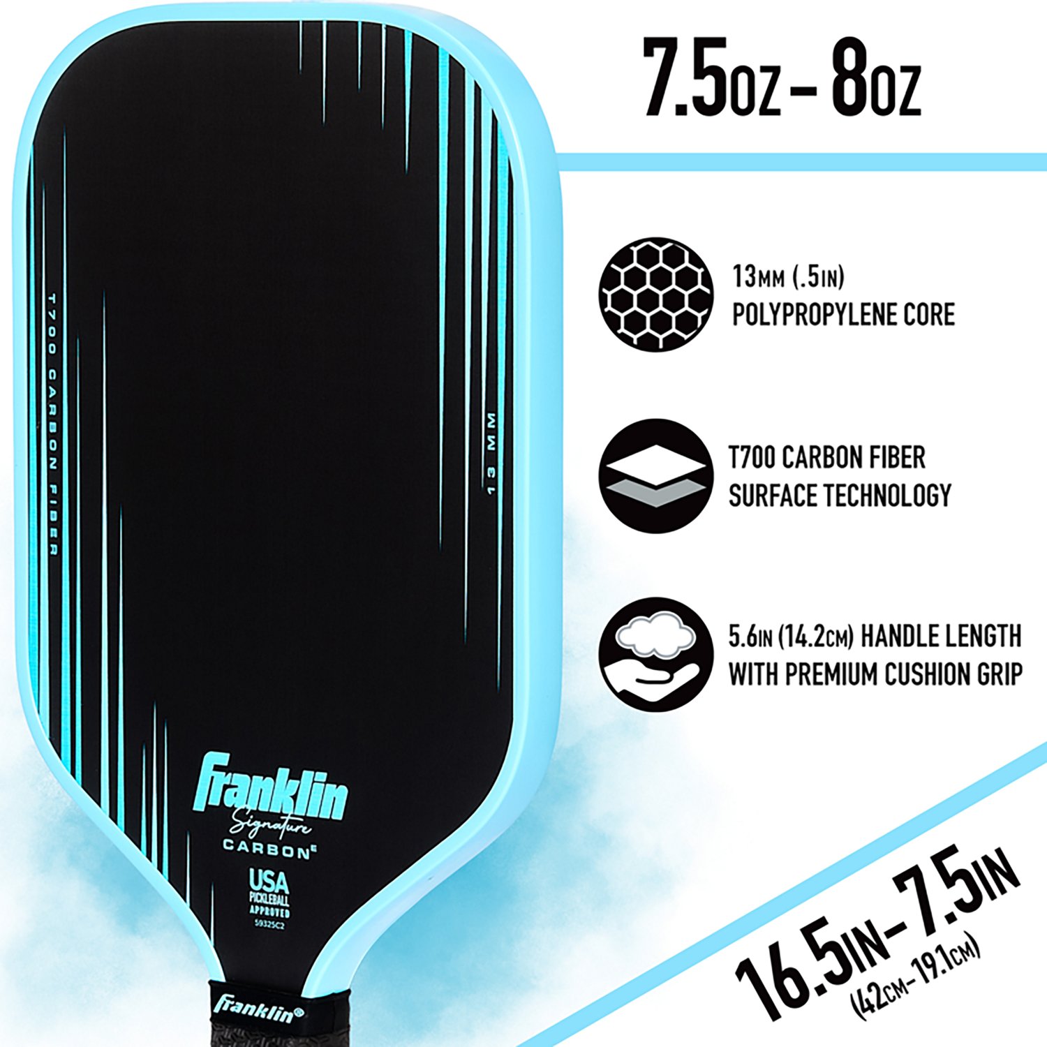 Franklin Sports Signature Carbon Series T700 Elongated 13MM Pickleball Paddle - view number 4