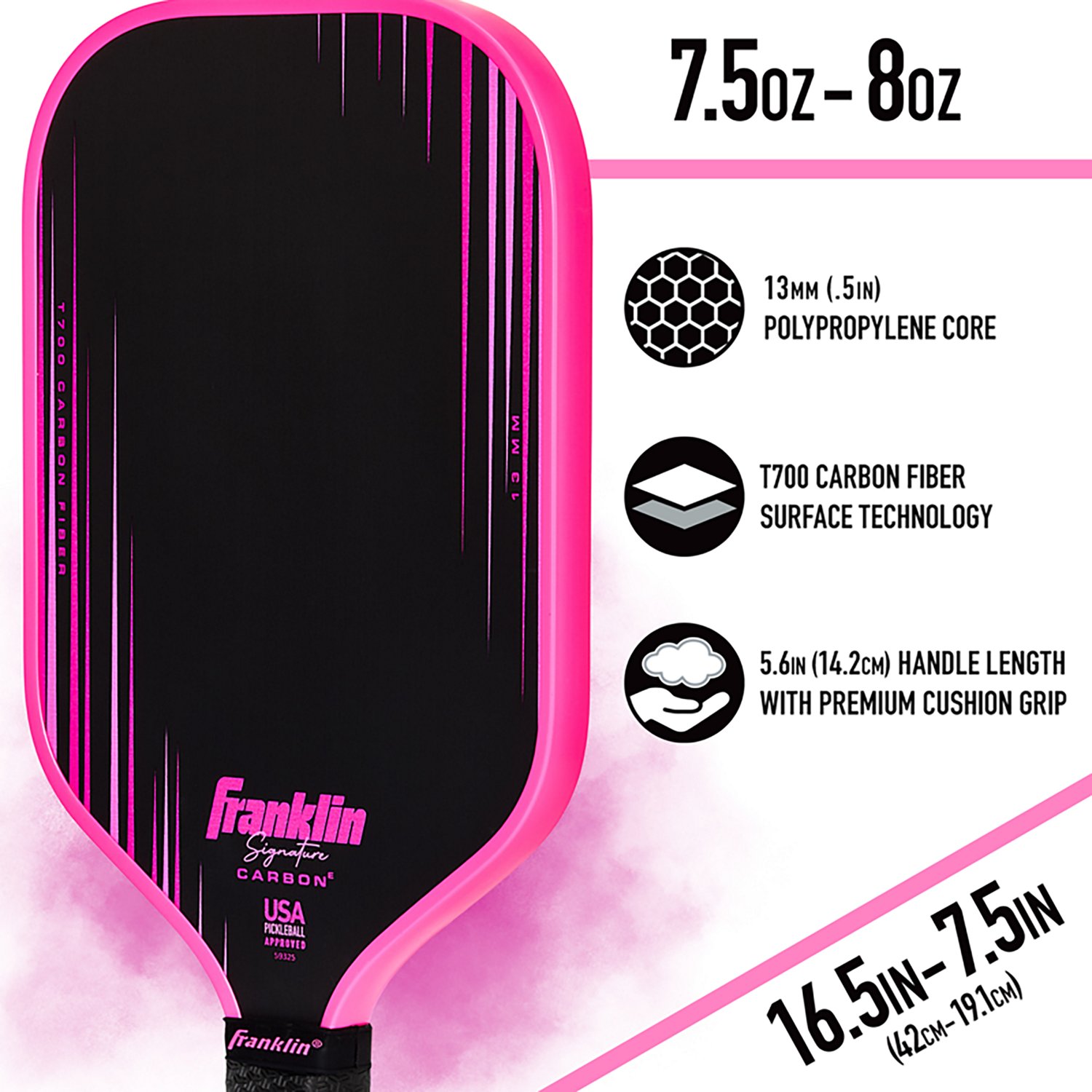 Franklin Sports Signature Carbon Series T700 Elongated 13MM Pickleball Paddle - view number 4