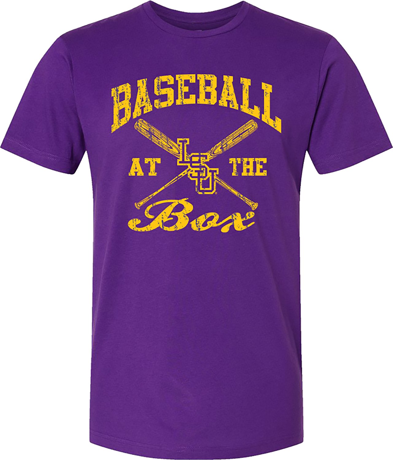 Bayou Apparel Men's Louisiana State University Tigers Baseball at the Box Short Sleeve T-shirt
