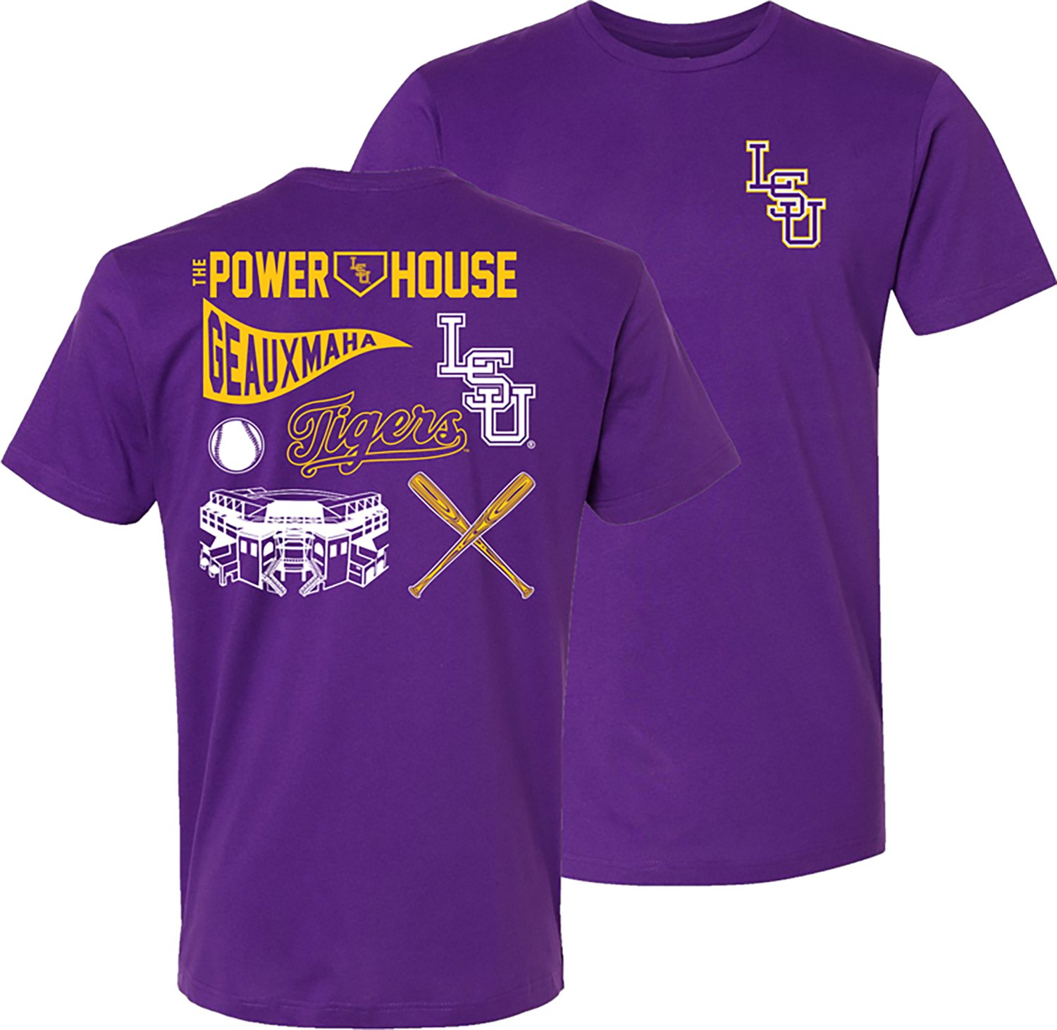 Bayou Apparel Men's Louisiana State University Multigraphic DS T-shirt