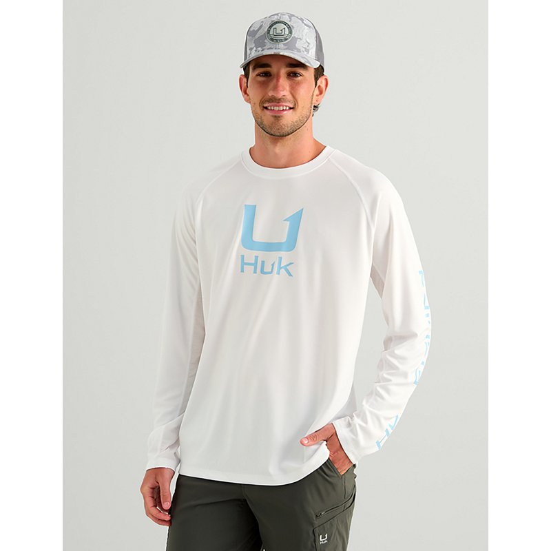 Huk Icon Crew-Neck Long-Sleeve Shirt - White 2
