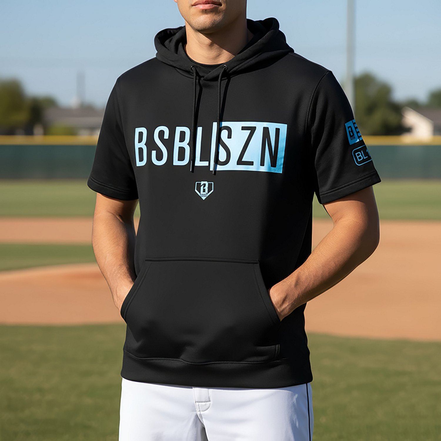 Baseball Lifestyle 101 Adults' BSBL-SZN V2 Short Sleeve Hoodie - view number 6