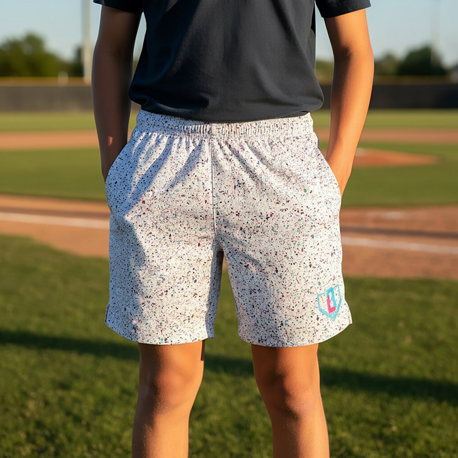 Baseball Lifestyle 101 Youth Splatter Shorts 5 in                                                                                - view number 5
