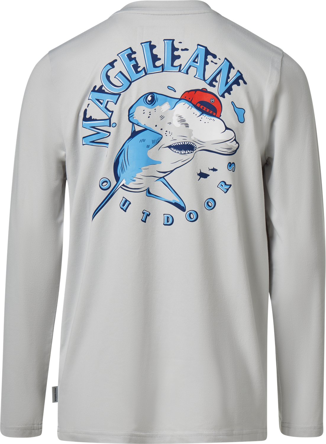 Magellan Outdoors Boys' Cool Shark Graphic Pocket Long Sleeve T-shirt
