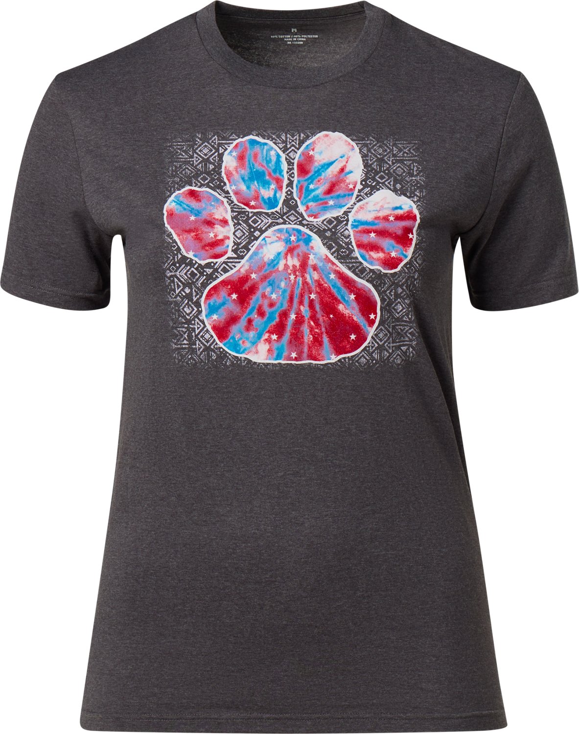 Academy Sports + Outdoors Women's Americana Tie Dye Dog Paw T-shirt
