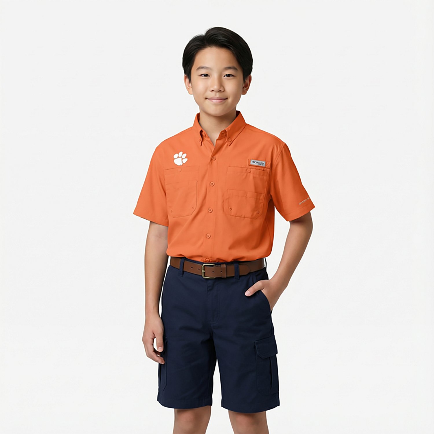 Columbia Sportswear Men's Clemson University Tamiami Short Sleeve Fishing Shirt