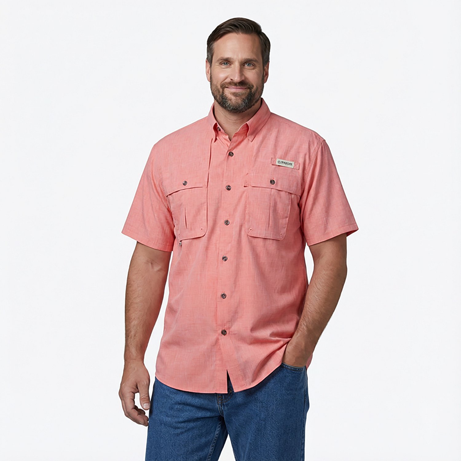 Magellan Outdoors Men's Aransas Pass Heather Short Sleeve Fishing Shirt - view number 2