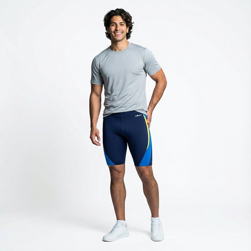 Dolfin Men's Chloroban Color Block Jammer, Size 32, Nvy/Bl/Gld