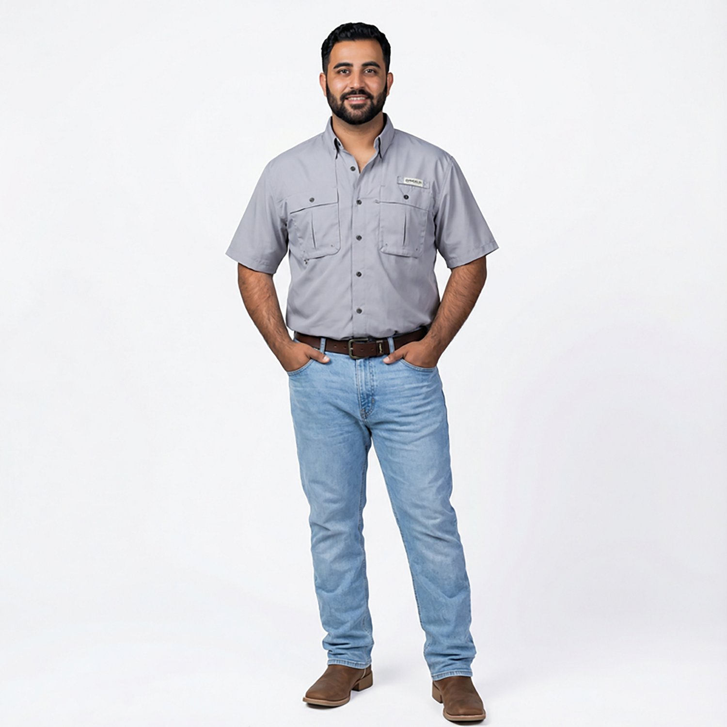 Magellan Outdoors Men's Aransas Pass Mini Check Short Sleeve Shirt