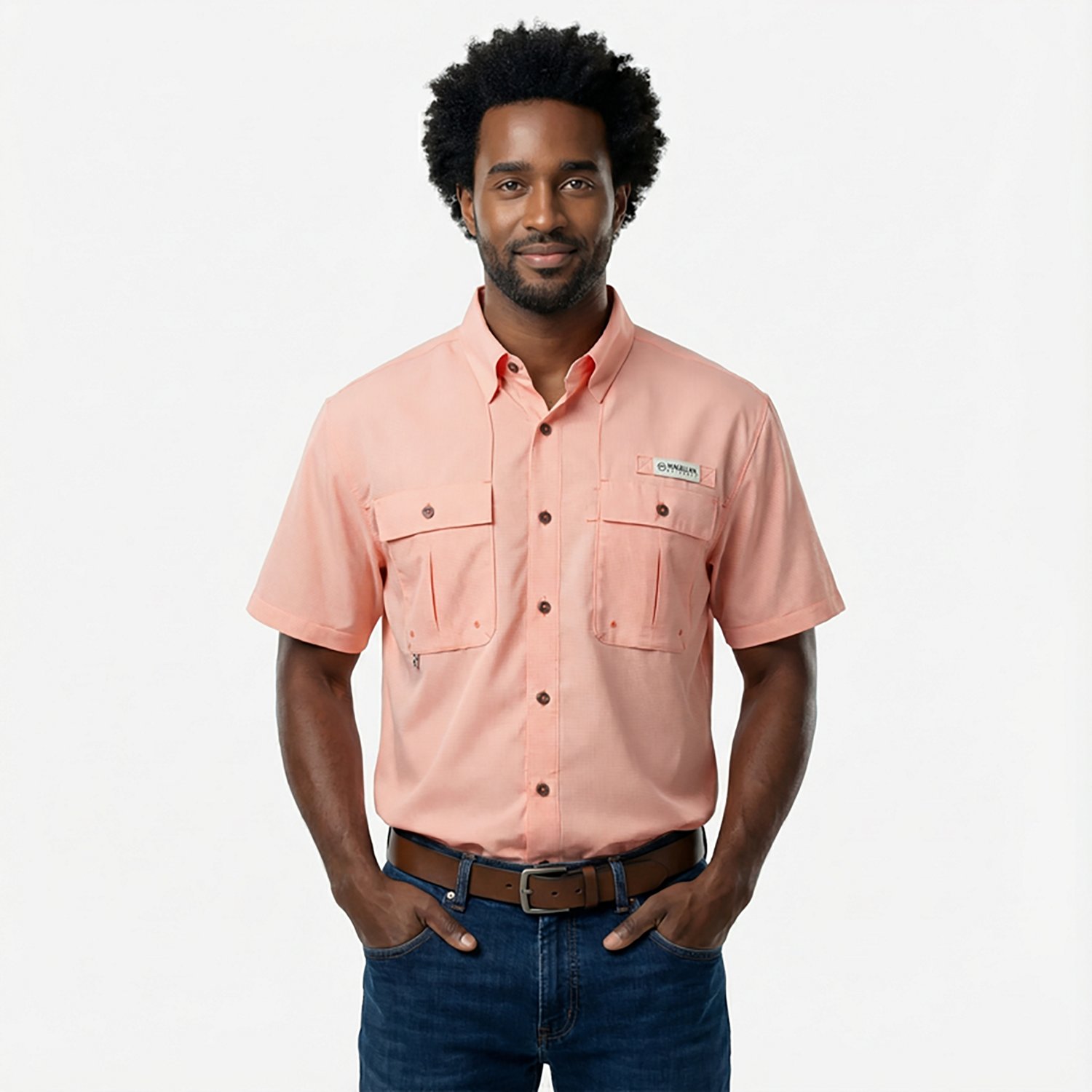 Magellan Outdoors Men's Aransas Pass Mini Check Short Sleeve Shirt - view number 2