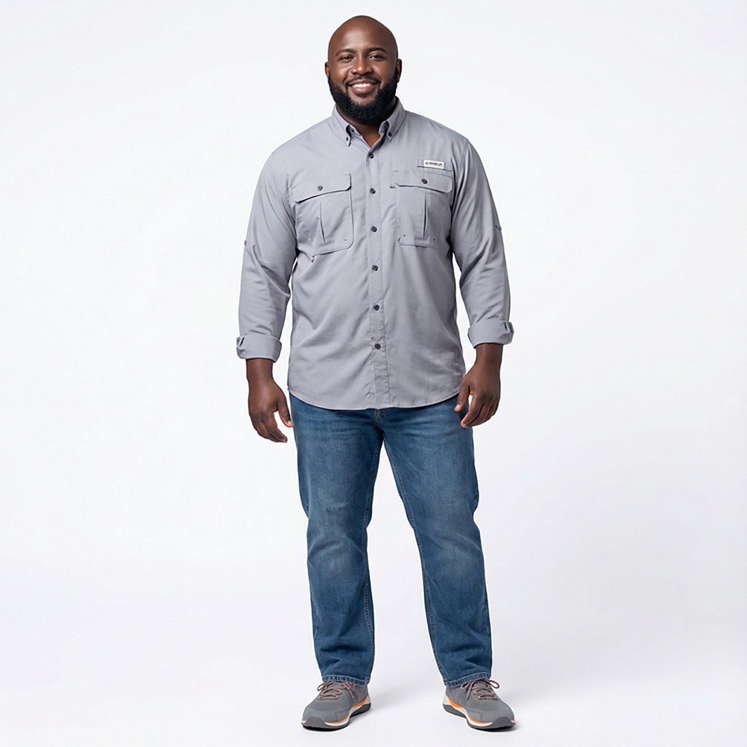 Magellan Outdoors Men's Aransas Pass Mini Check Long Sleeve Fishing Shirt