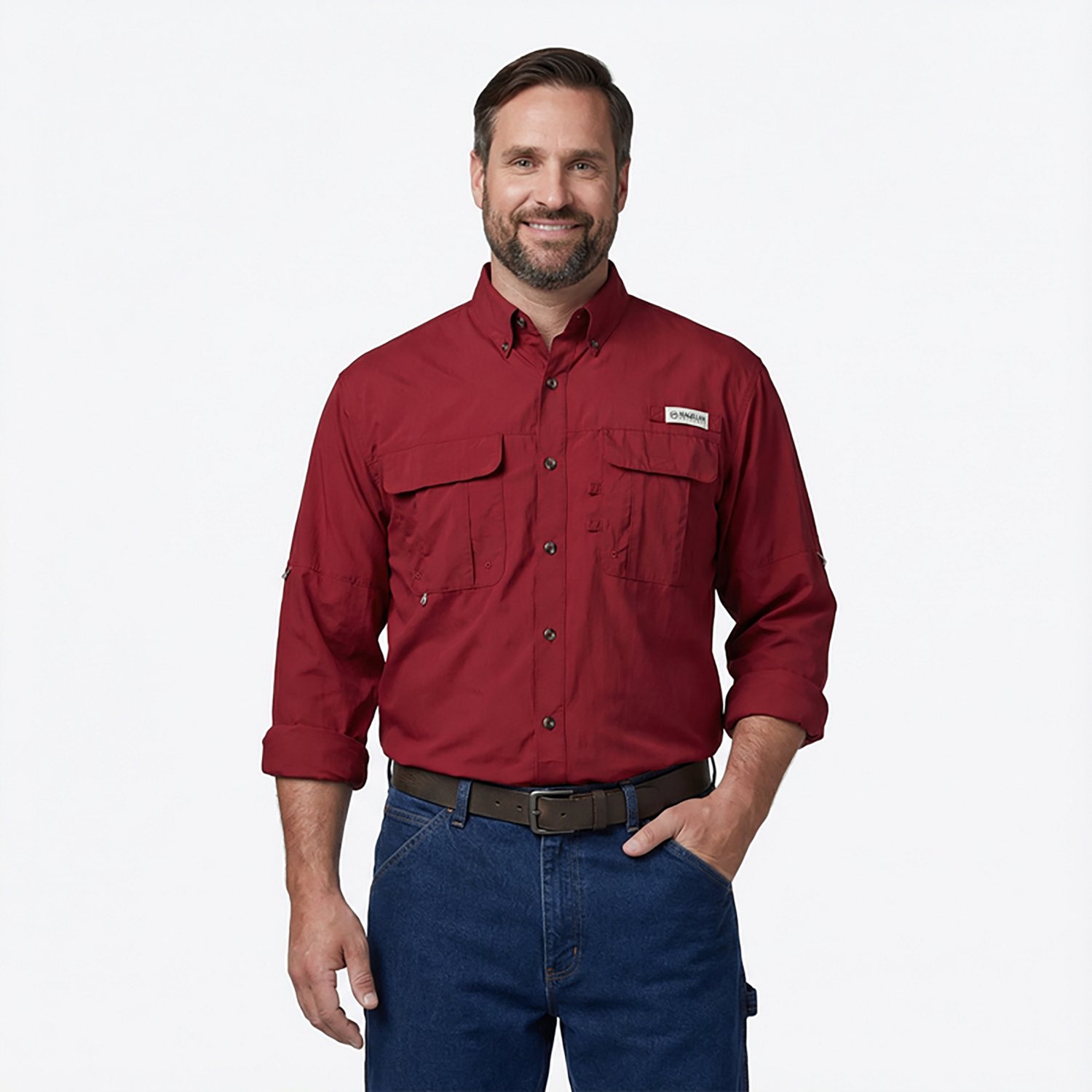 Magellan Outdoors Men's Laguna Madre Solid Long Sleeve Fishing Shirt - view number 2