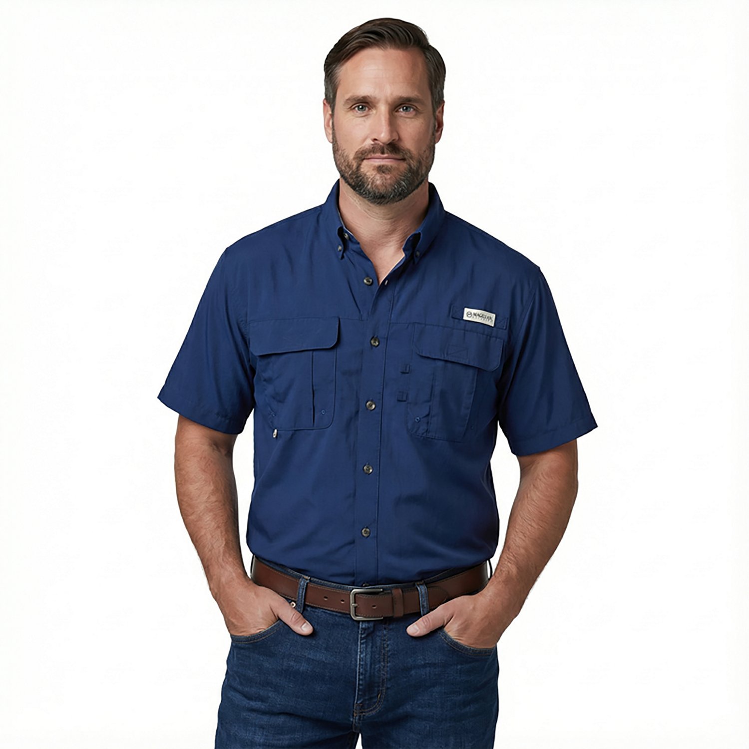 Magellan Outdoors Men's Laguna Madre Solid Short Sleeve Fishing Shirt - view number 2