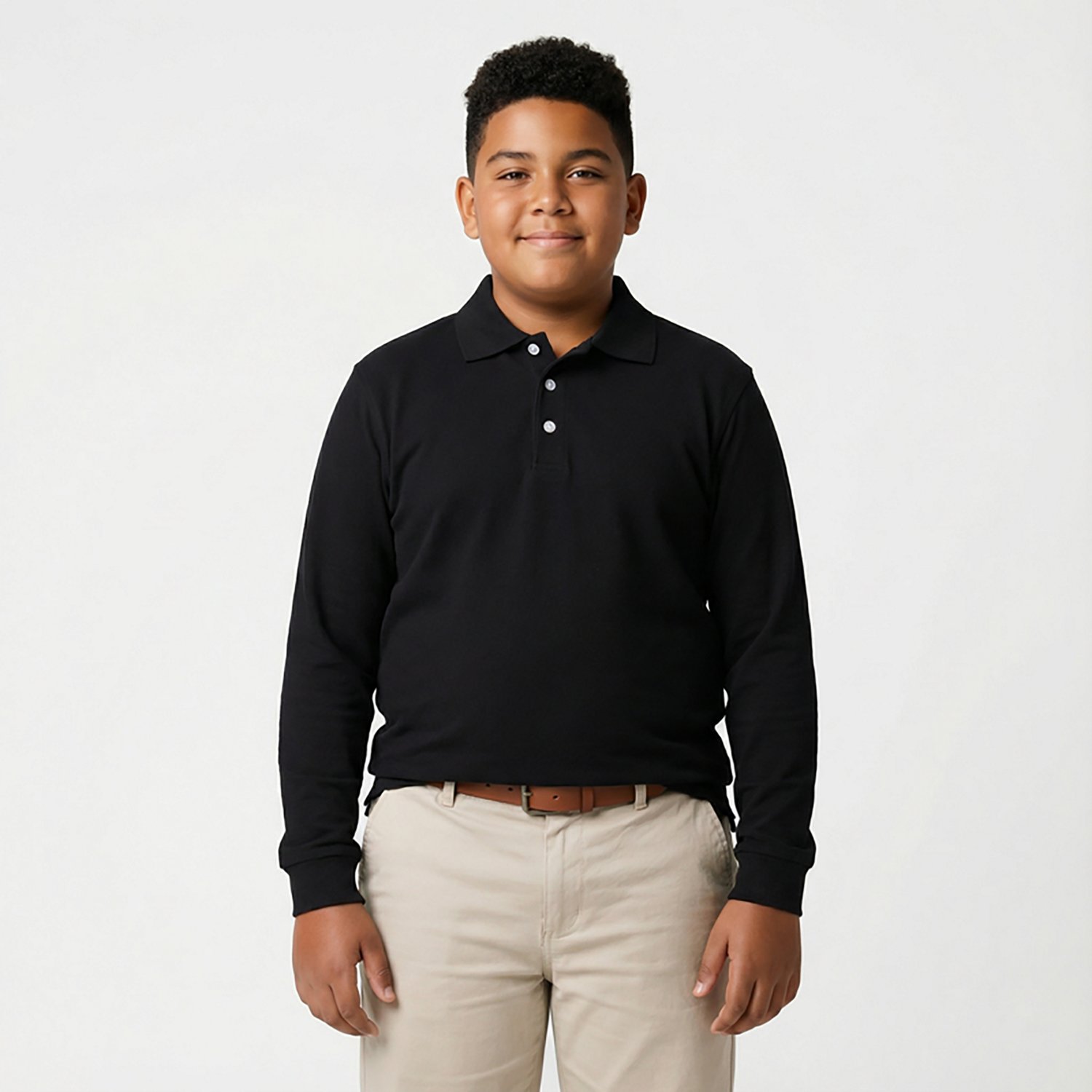 French Toast Boys' Long Sleeve Pique Polo Shirt                                                                                  - view number 2
