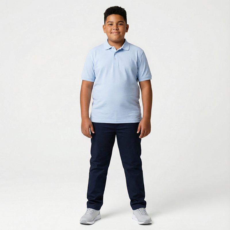 French Toast Little & Big Kid Boys Short Sleeve Boxy Fit Polo Shirt, Xx-large, Blue