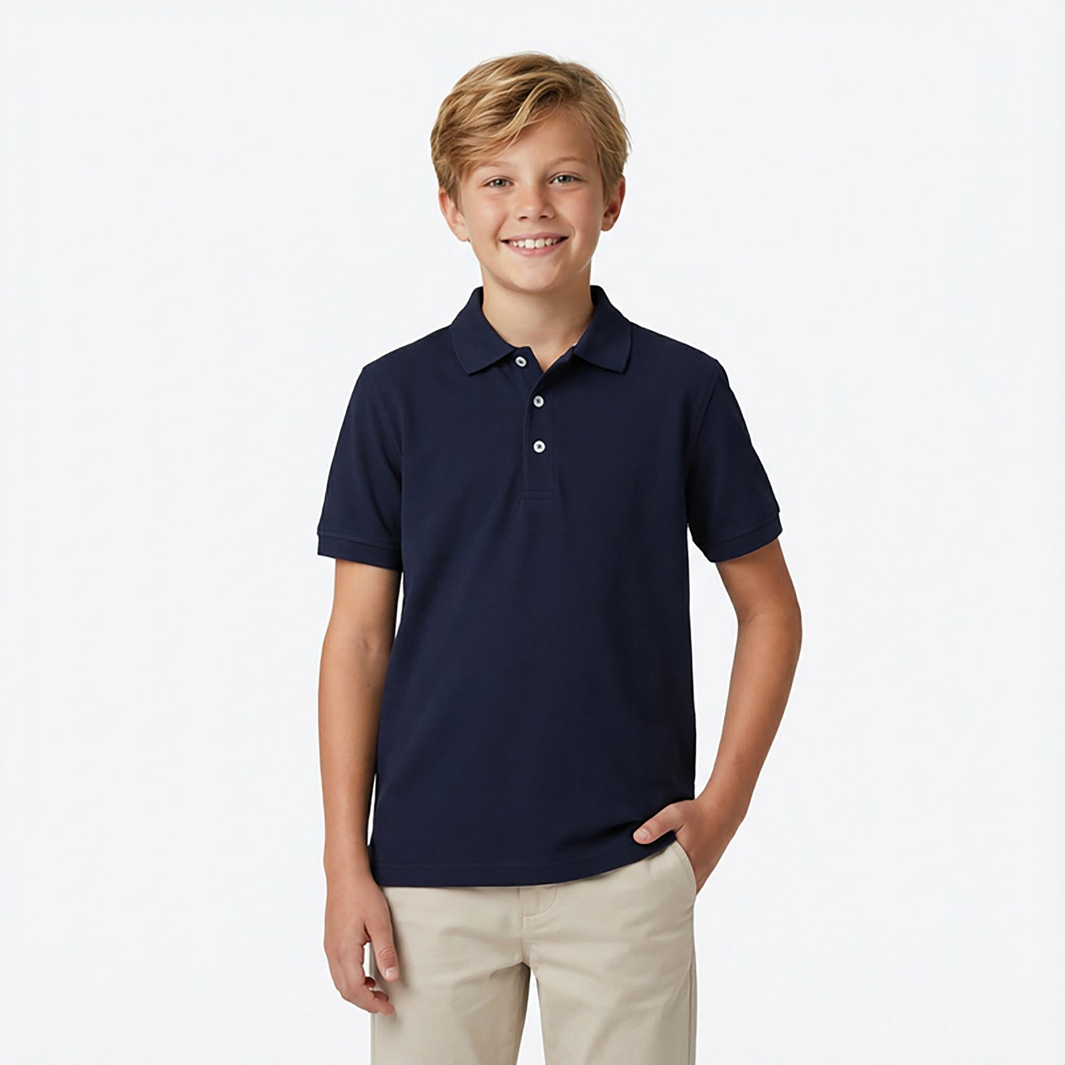 French Toast Boys' Short Sleeve Pique Polo Shirt - view number 2