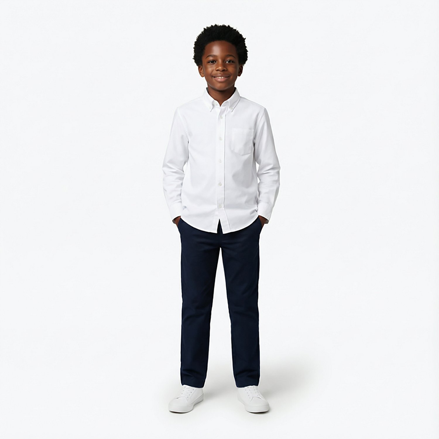 French Toast Boys' Long Sleeve Oxford Shirt