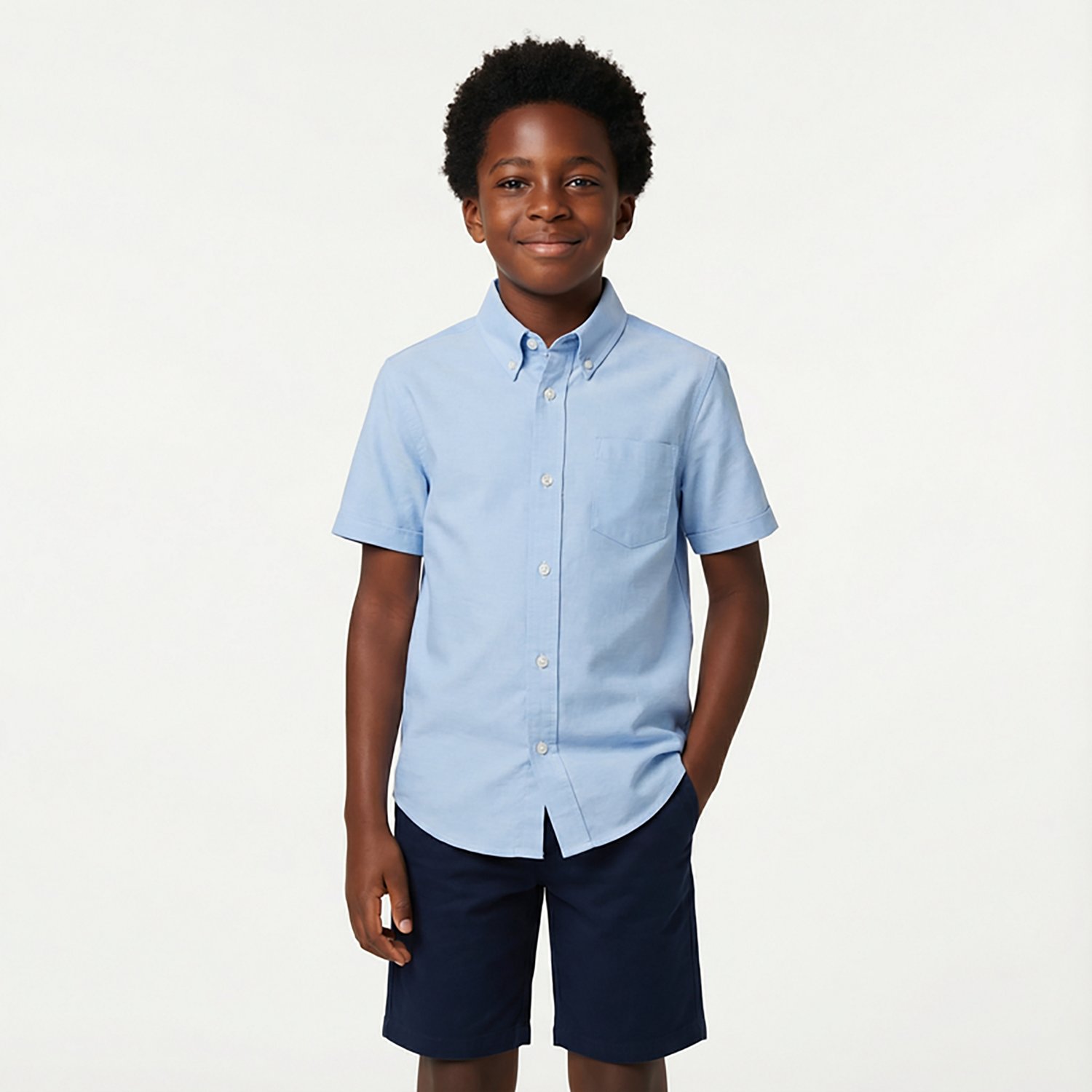 French Toast Boys' Short Sleeve Oxford Shirt