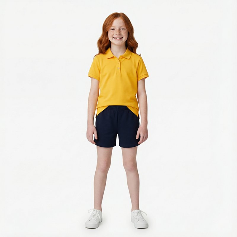 French Toast Big Kid Girls Short Sleeve Regular Fit Polo Shirt, Xx-large, Yellow