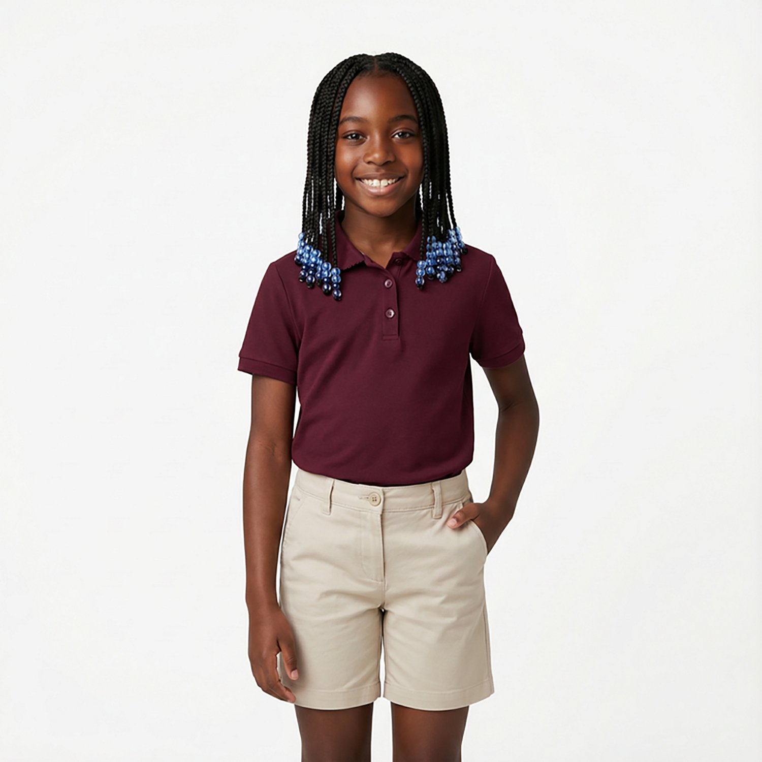 French Toast Girls' Polo Shirt with Picot Collar - view number 2