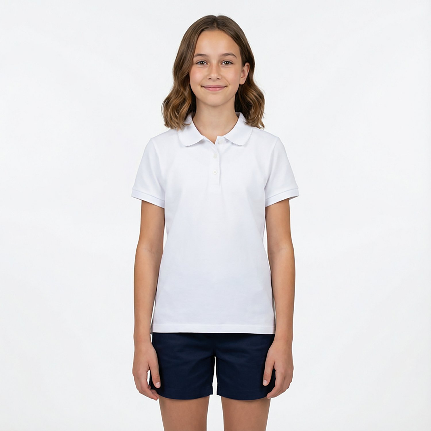 French Toast Girls' Polo Shirt with Picot Collar