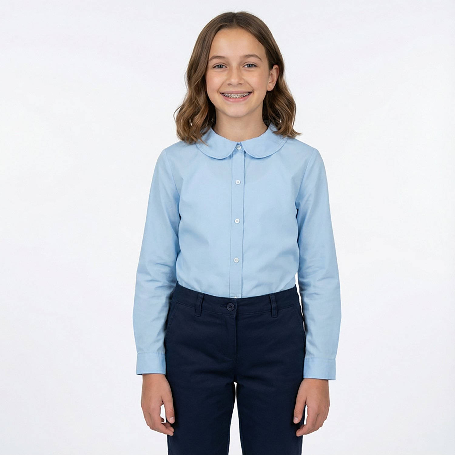 French Toast Girls' Long Sleeve Modern Peter Pan Blouse - view number 2