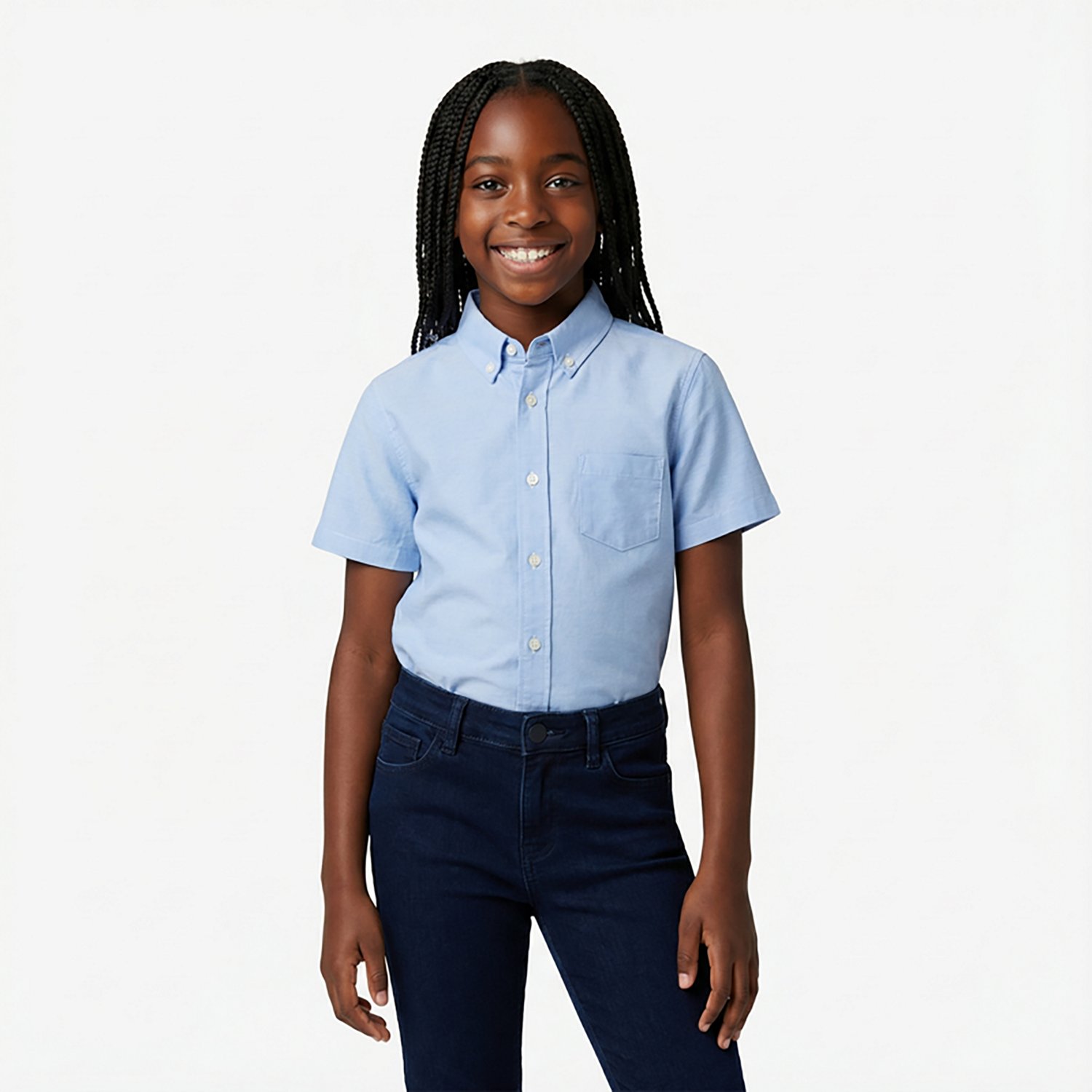 French Toast Girls' Short Sleeve Oxford Blouse - view number 2