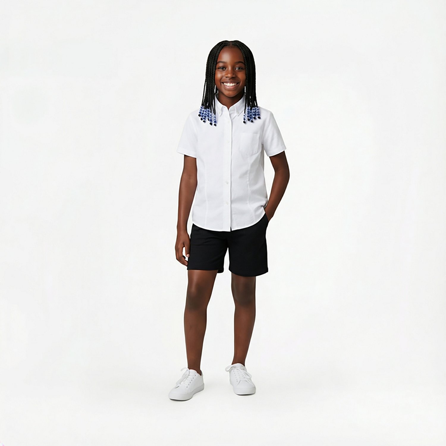 French Toast Girls' Short Sleeve Oxford Blouse