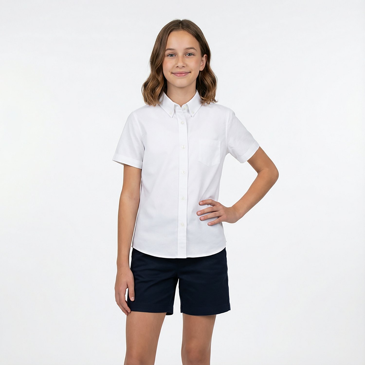 French Toast Girls' Short Sleeve Oxford Blouse - view number 2