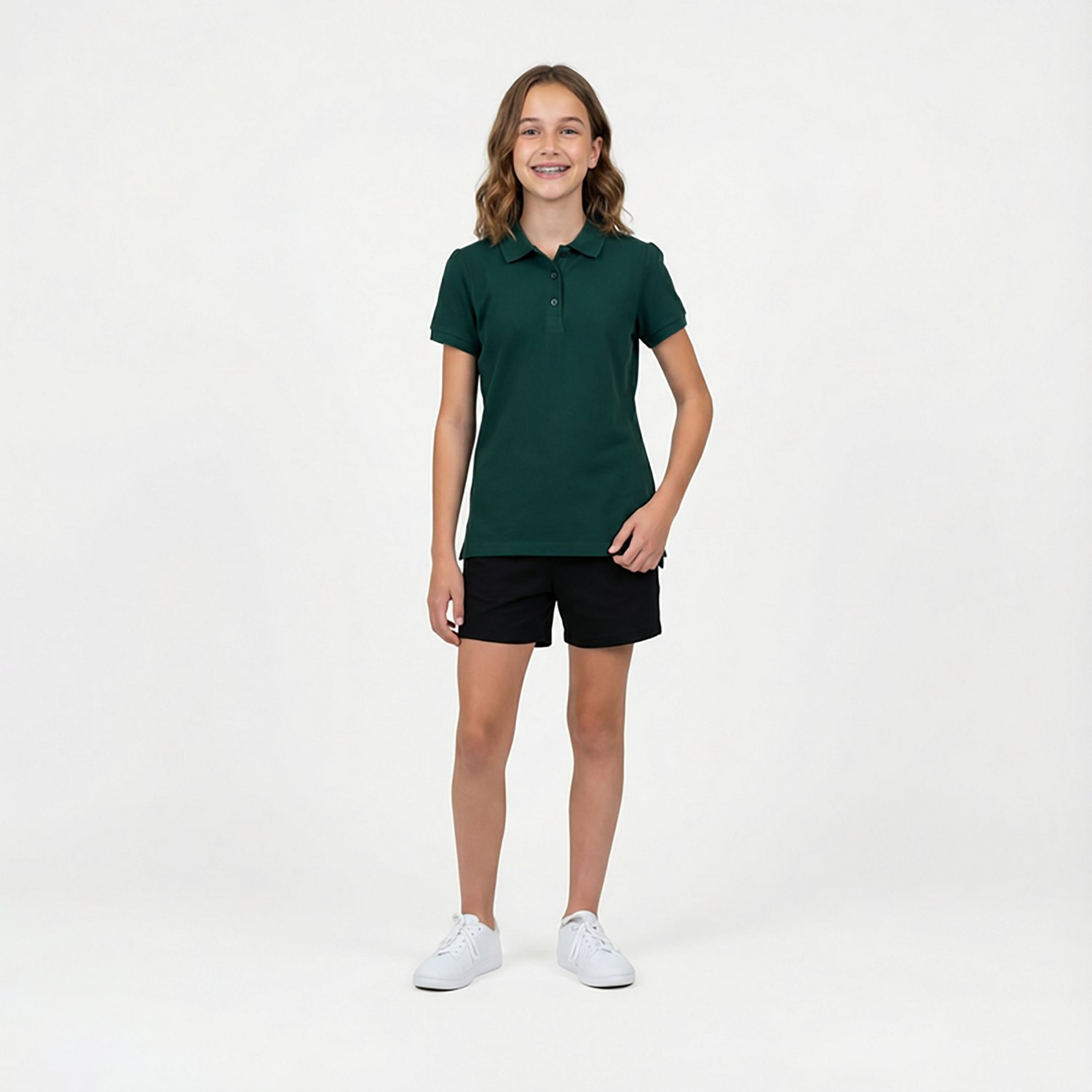 French Toast Girls' Short Sleeve Stretch Pique Polo Shirt